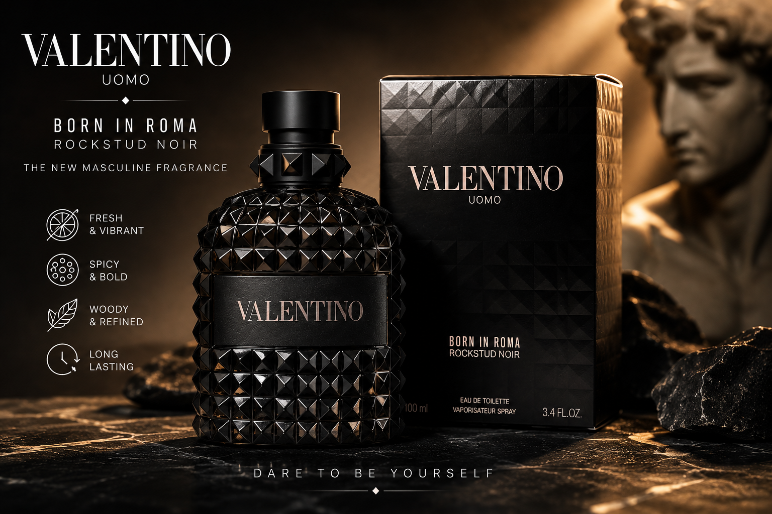 Valentino Uomo Born In Roma Rockstud Noir Eau de Toilette 100ml